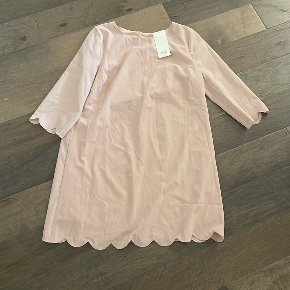 Tobi Blush Pink Scalloped Shift Dress - Picture 7 of 7